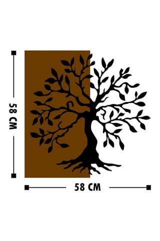 Decoração de parede de madeira Agac Natural e preto