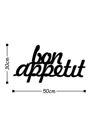 Decoração de parede Bon Appetit 1 Black - 50 x 30 cm - Preto