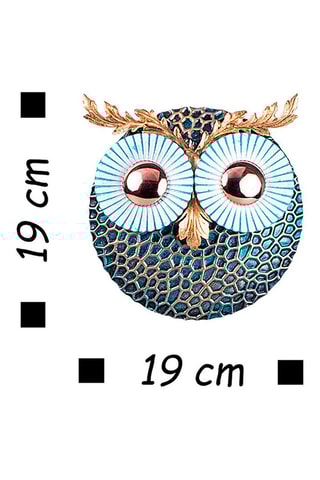 Decoração de parede Owl 3 - Multicor - 19 x 19 cm