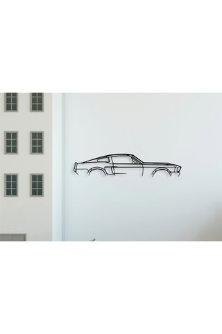 Decoração de parede Ford Mustang Shelby, 1967 - Preto - 70 x 15 cm