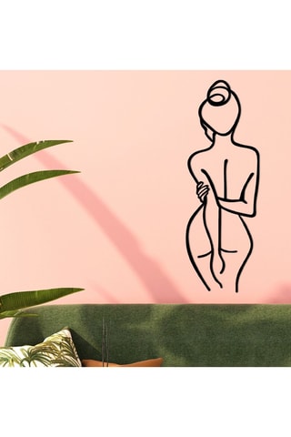 Decoração de parede Woman Body - 26 x 72 cm - Preto