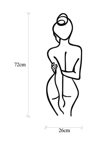 Decoração de parede Woman Body - 26 x 72 cm - Preto
