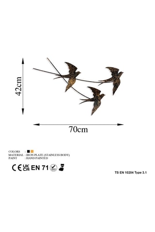 Decoração de parede Wallow - 70 x 42 cm - Preto envelhecido