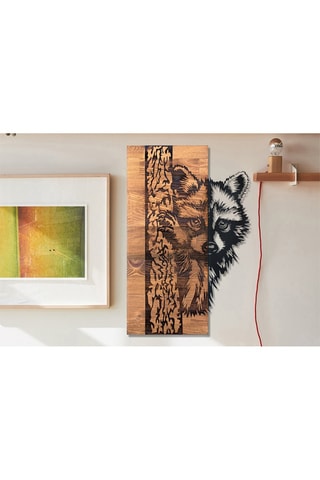 Decoração de parede Folivora - Preto e natural - Em madeira - 37 x 57,5 cm