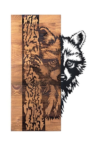 Decoração de parede Folivora - Preto e natural - Em madeira - 37 x 57,5 cm