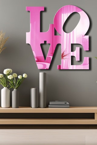 Decoração de parede Love - 47 x 48 cm - Rosa