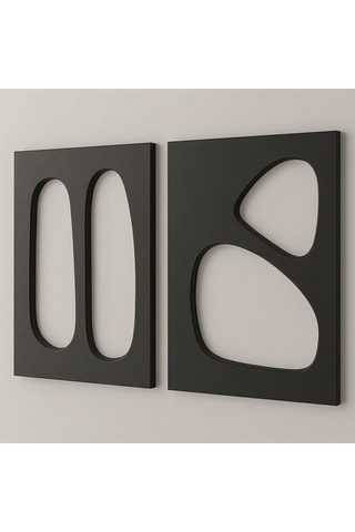 2 decorações de parede - 50 x 70 cm - Preto