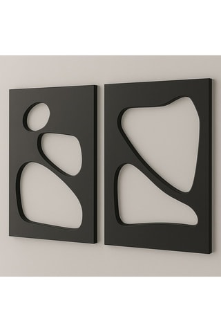 2 decorações de parede - 50 x 70 cm - Preto