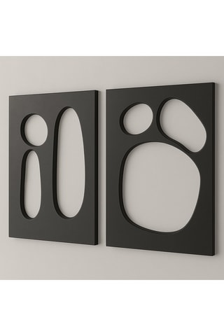 2 decorações de parede - 50 x 70 cm - Preto