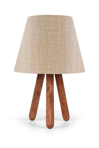 Candeeiro de mesa de madeira Ayd - Natural e bege - 60 W