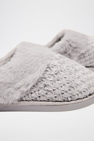 Gevoerde pantoffels - Lichtgrijs