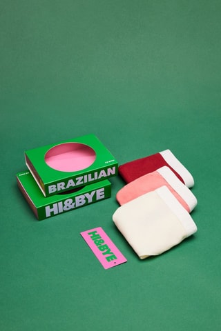 3 Tanga’s - Ecru en Koraalrood