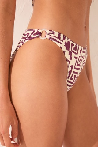 Bikinibroekje - Bordeauxrood en Beige