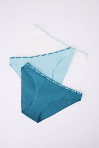 3 Slips - Turquoise en Ecru