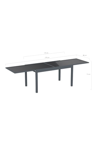 Table de jardin extensible en verre - 135/270 x 80 x 73 cm