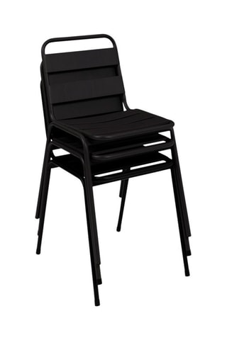 6 chaises de jardin empilables - Noir