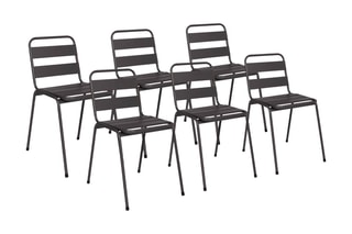 6 chaises de jardin empilables - Gris foncé