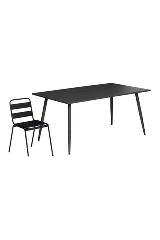 Table de jardin en acier 180cm grise