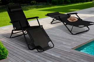 2 fauteuils de jardin Relax - 145 x 61 x 86 cm / 178 x 61 x 33 cm