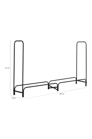 Serre-bûches sur pieds avec housse - 200 x 34 x 115 cm