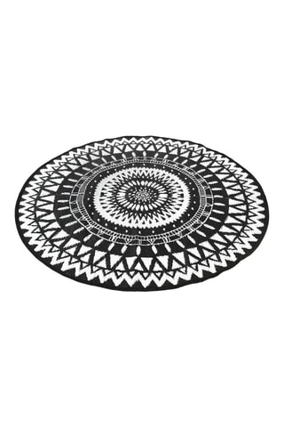 Tapis extérieur rond Maori - Noir - 250 cm