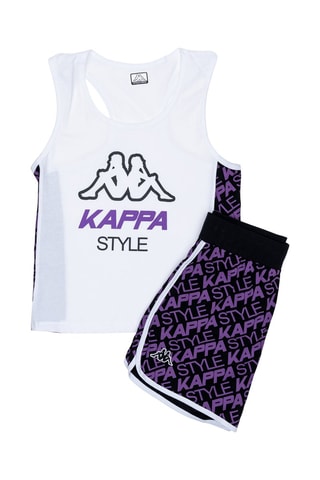 Camiseta de tirantes y short  - Blanco, negro y violeta