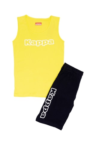 Camiseta de tirantes y short  - Blanco, negro y amarillo