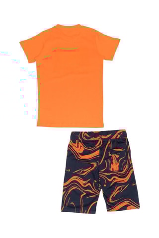 Camiseta - Blanco, negro y naranja