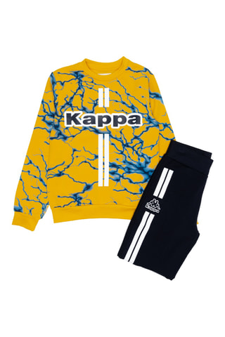 Conjunto de sudadera y pantalón de chándal  - Azul y amarillo