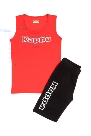 Camiseta de tirantes y short  - Blanco, negro y naranja