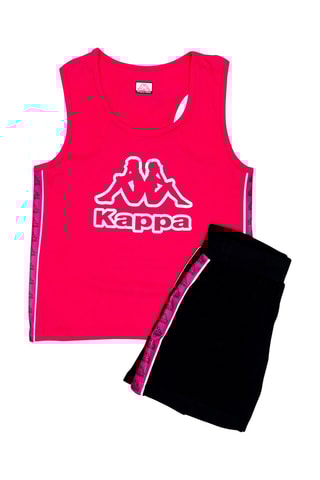 Camiseta de tirantes y short  - Blanco, negro y rojo