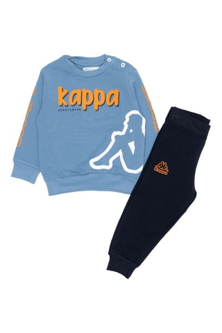 Conjunto de sudadera y pantalón de chándal  - Azul y naranja
