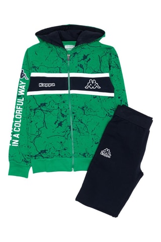 Conjunto de sudadera con capucha y pantalón de chándal  - Negro y verde