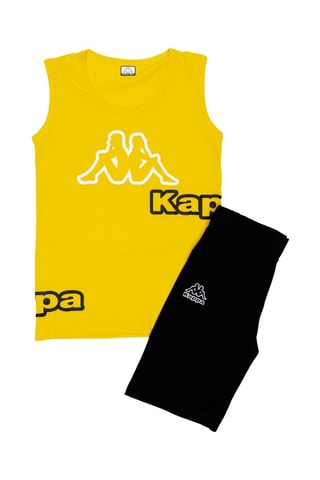 Camiseta de tirantes y short  - Blanco, negro y amarillo