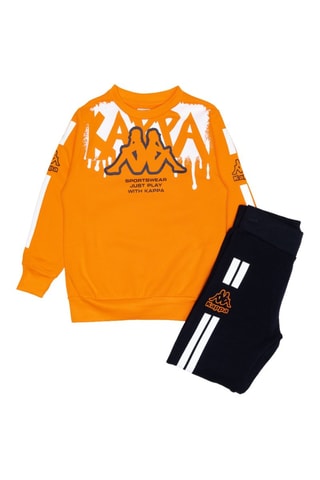 Conjunto de sudadera y pantalón de chándal  - Azul y naranja