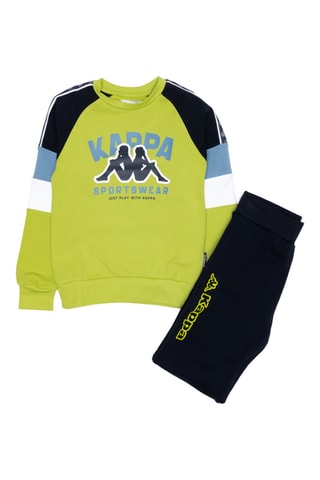 Conjunto de sudadera y pantalón de chándal  - Azul y verde