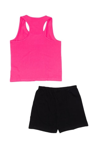 Camiseta de tirantes y short  - Negro y rosa