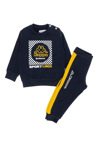 Conjunto de sudadera y pantalón de chándal  - Azul y amarillo