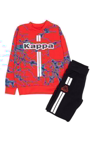 Conjunto de sudadera y pantalón de chándal  - Negro y rojo