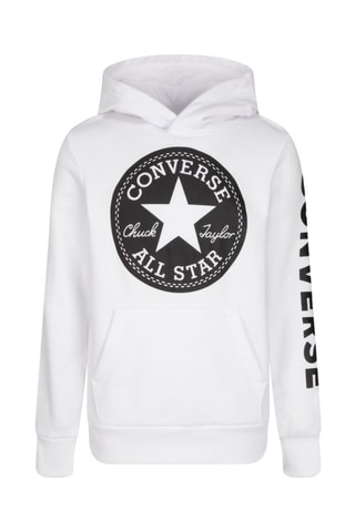 Felpa in pile con cappuccio   - Bianco