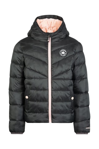 Piumino con cappuccio   - Nero