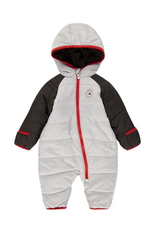 Tutina imbottita con cappuccio  - Nero, rosso e grigio