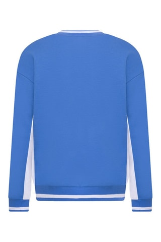 Felpa in cotone bio   - Bianco e blu