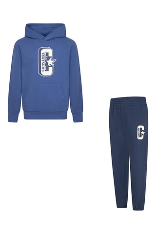 Felpa con cappuccio e pantaloni sportivi   - Blu