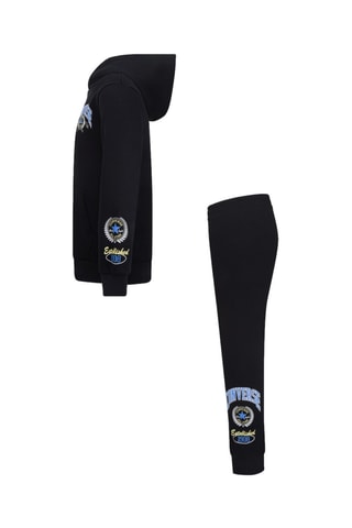 Felpa con cappuccio e pantaloni in cotone bio   - Nero e blu