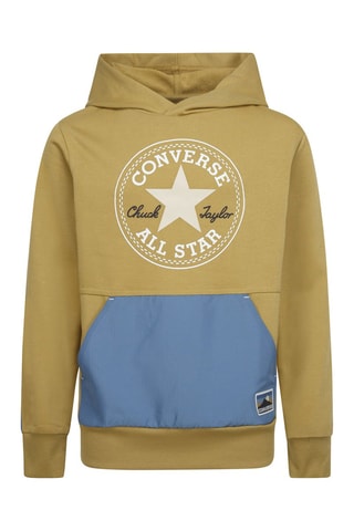 Felpa con cappuccio - Blu e giallo