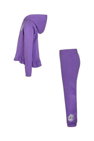 Felpa con cappuccio e pantaloni sportivi  - Bianco, nero e viola