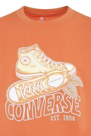 T-shirt in cotone bio  - Bianco, verde e arancione