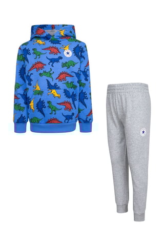 Felpa con cappuccio e pantaloni sportivi  - Blu e grigio