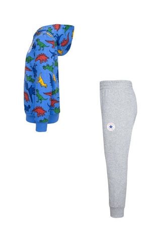 Felpa con cappuccio e pantaloni sportivi  - Blu e grigio